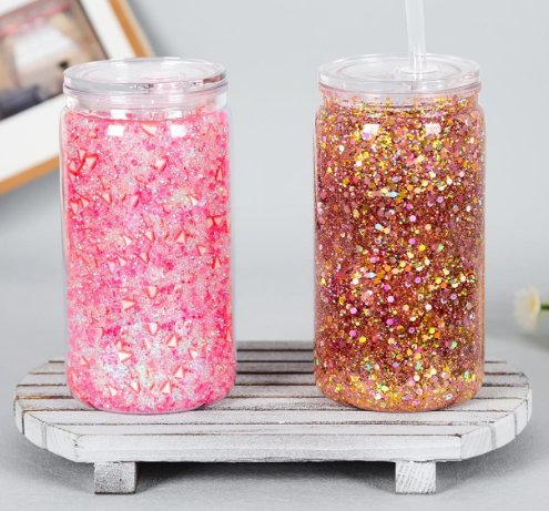 16 Oz Acrylic Snow Globe Tumbler